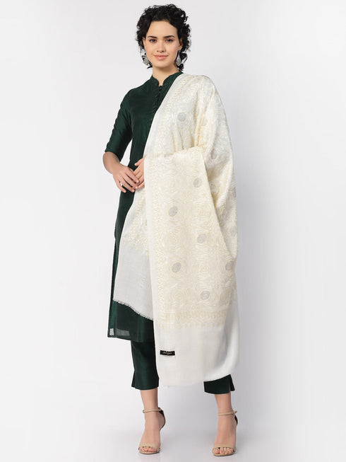 Women's Aari Embroidery Wool Shawl